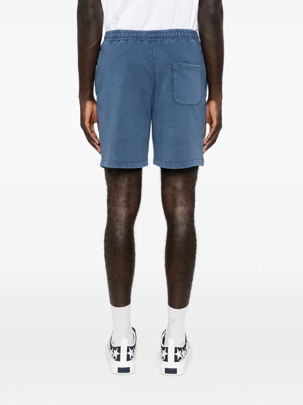 Love Moschino logo-embroidered track shorts Blauw