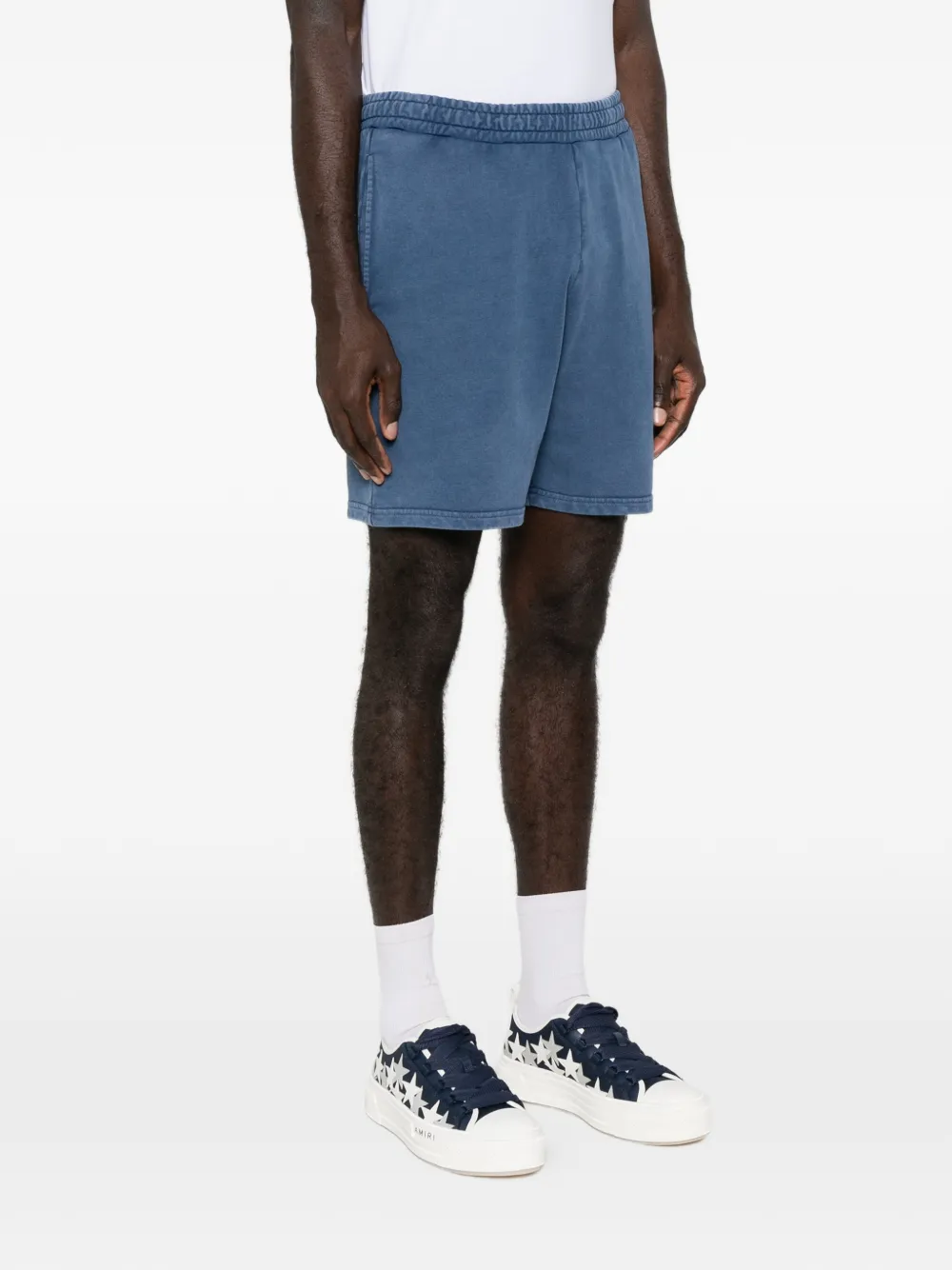 Love Moschino logo-embroidered track shorts Blauw