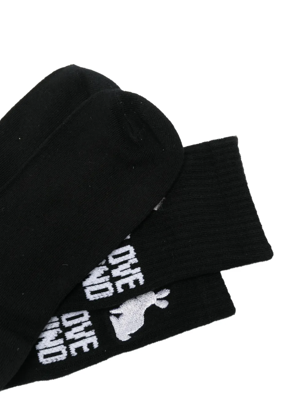 Love Moschino Sokken met konijnen-patroon en logo-intarsia Zwart