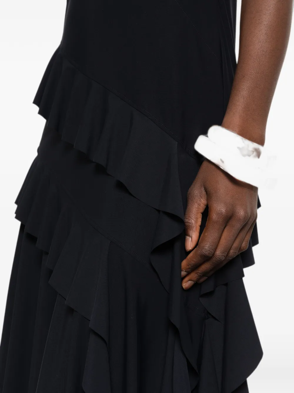 Love Moschino Asymmetrische jurk met ruches Zwart