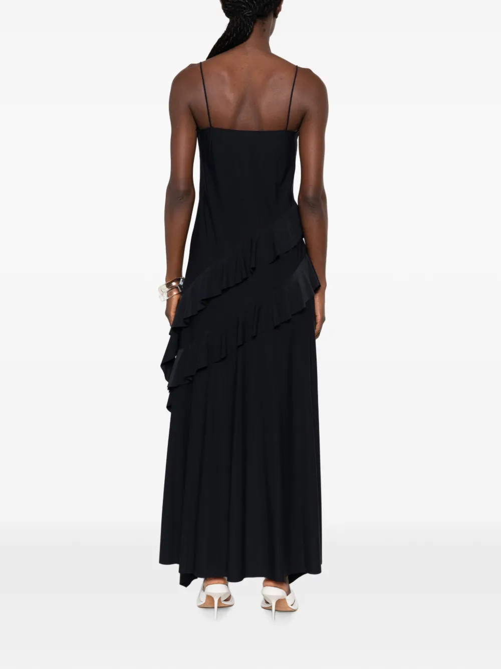 Love Moschino Asymmetrische jurk met ruches Zwart