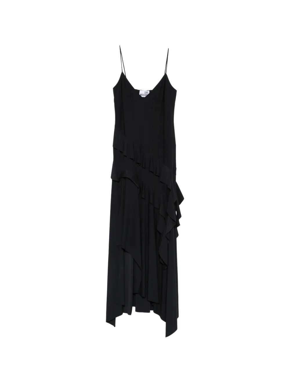 Love Moschino ruffled asymmetric dress - Nero