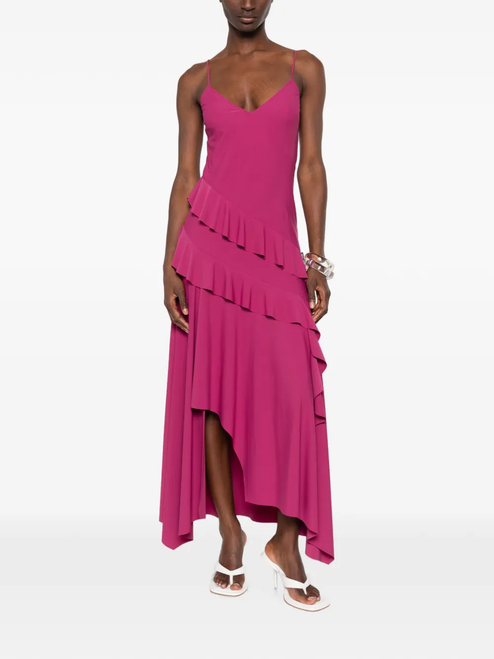 Love Moschino Asymmetrische jurk met ruches Roze
