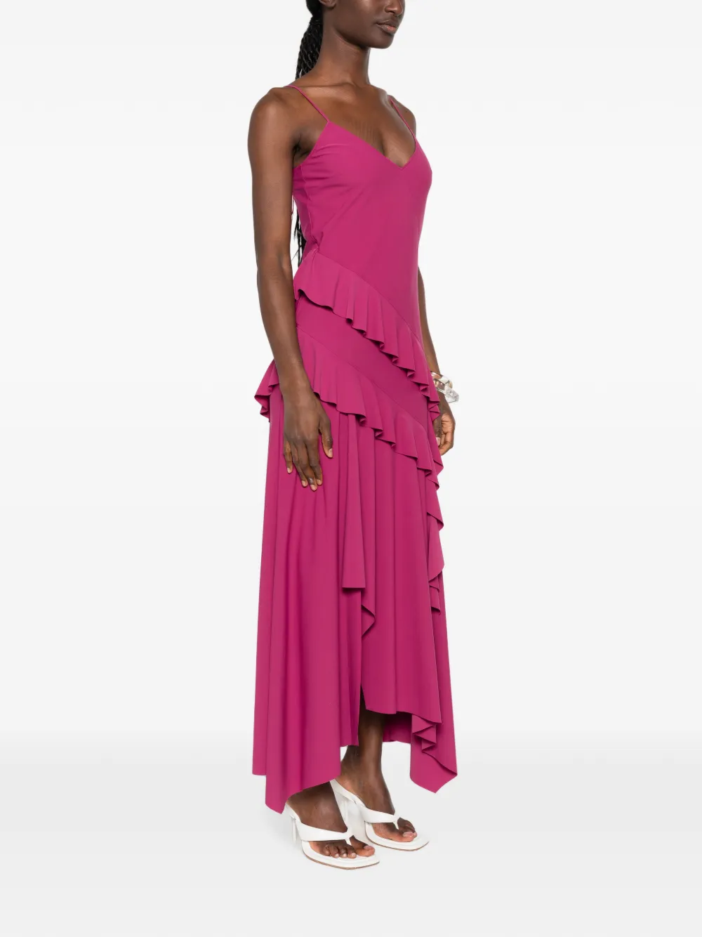 Love Moschino Asymmetrische jurk met ruches Roze