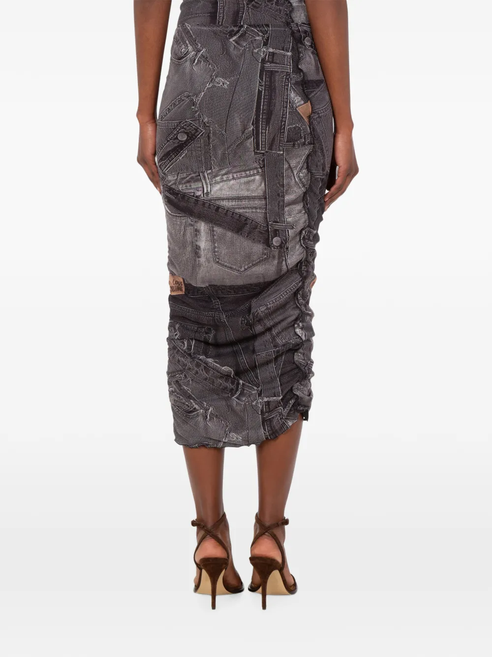 Love Moschino Plooirok met mesh Grijs