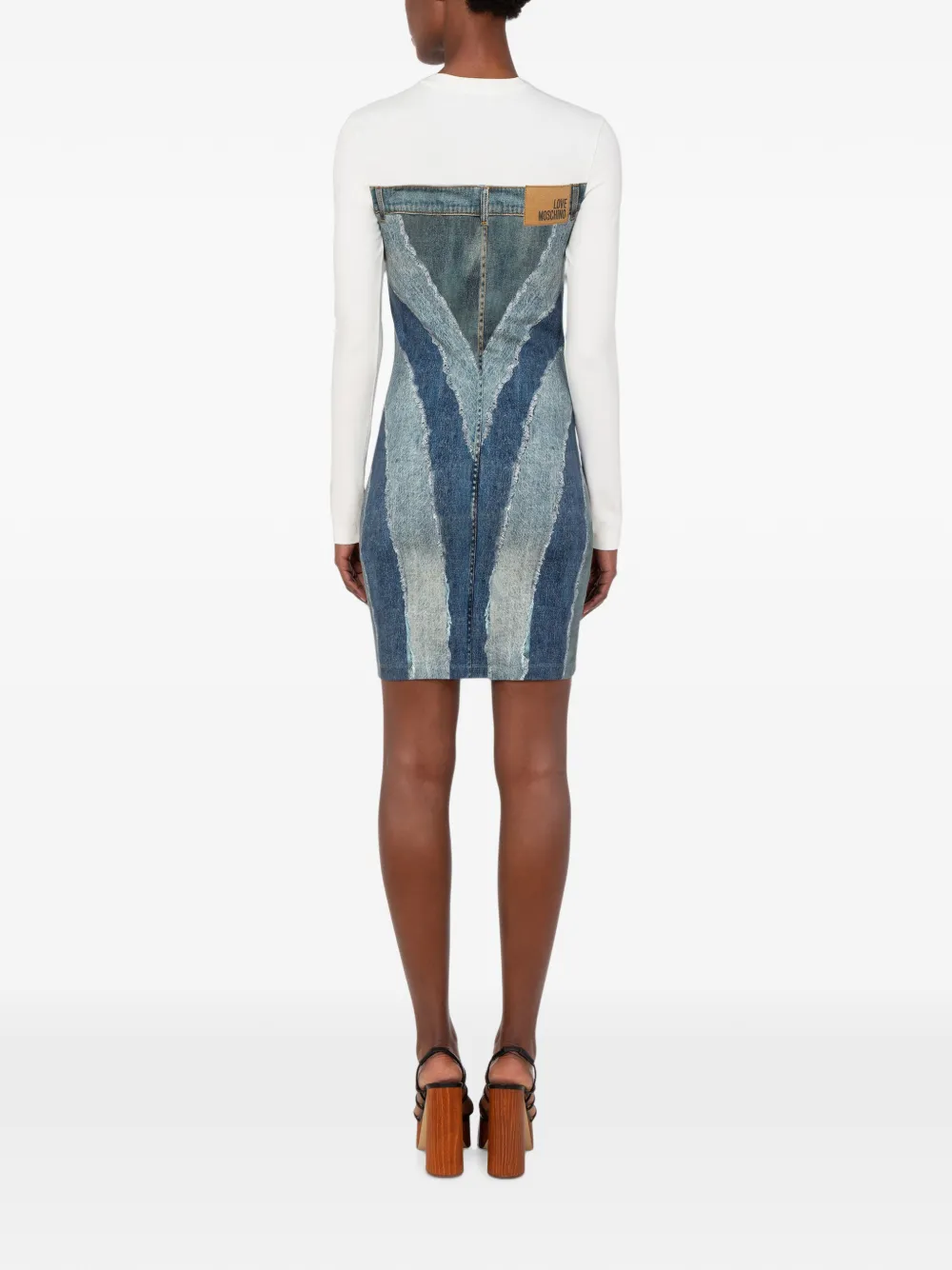 Love Moschino Stretch jersey katoenen jurk met print Blauw