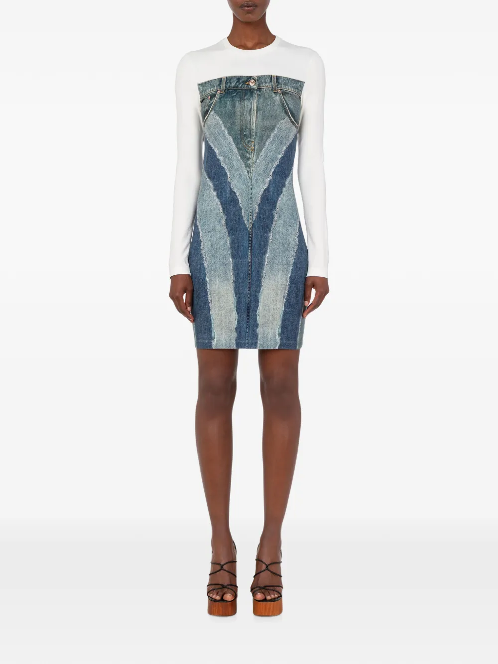 Love Moschino Stretch jersey katoenen jurk met print Blauw