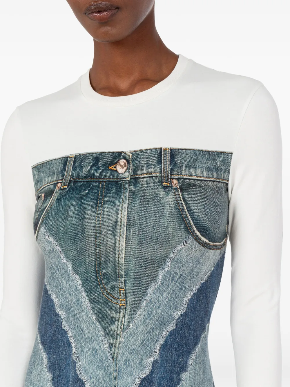 Love Moschino Stretch jersey katoenen jurk met print Blauw