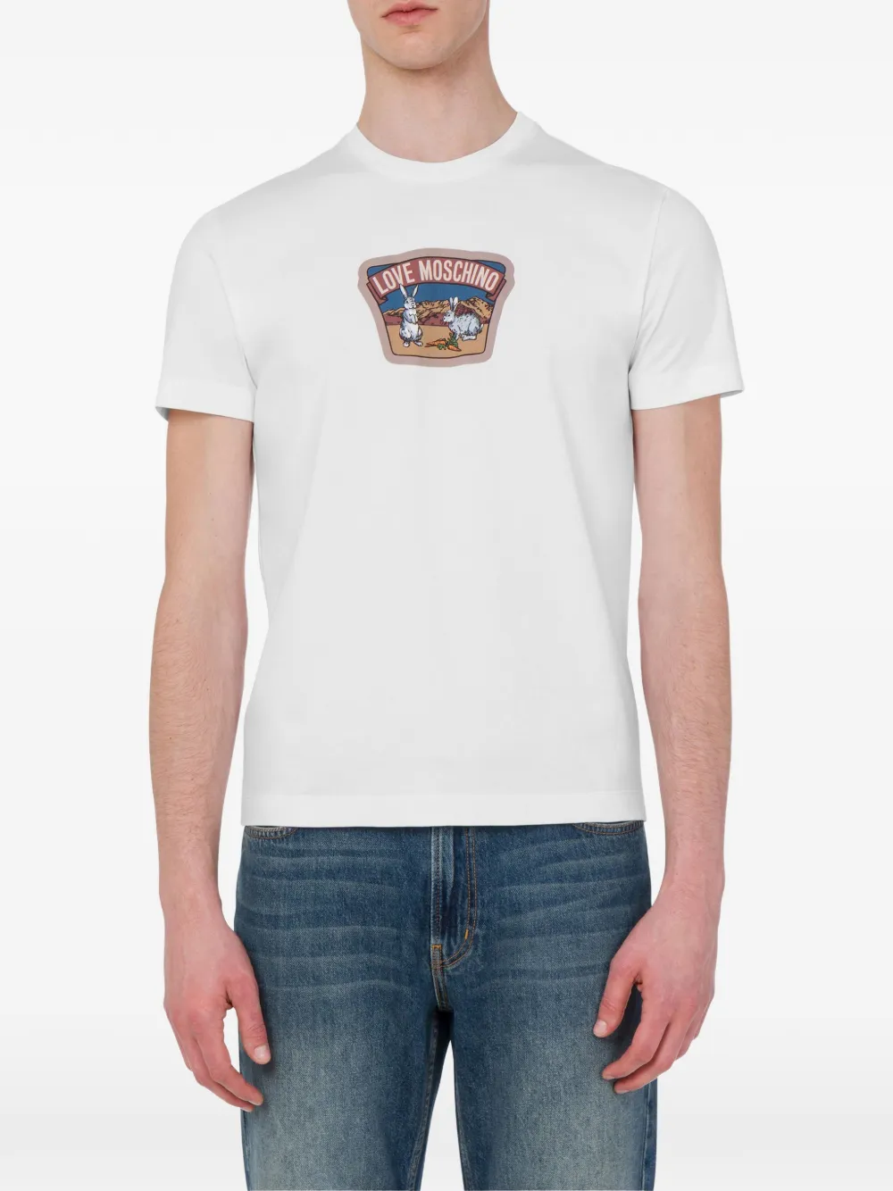Love Moschino T-shirt met grafische print Wit