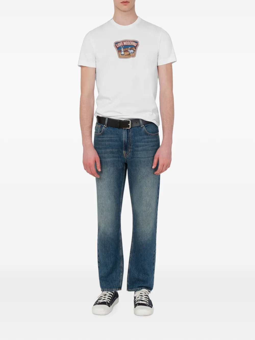 Love Moschino T-shirt met grafische print Wit