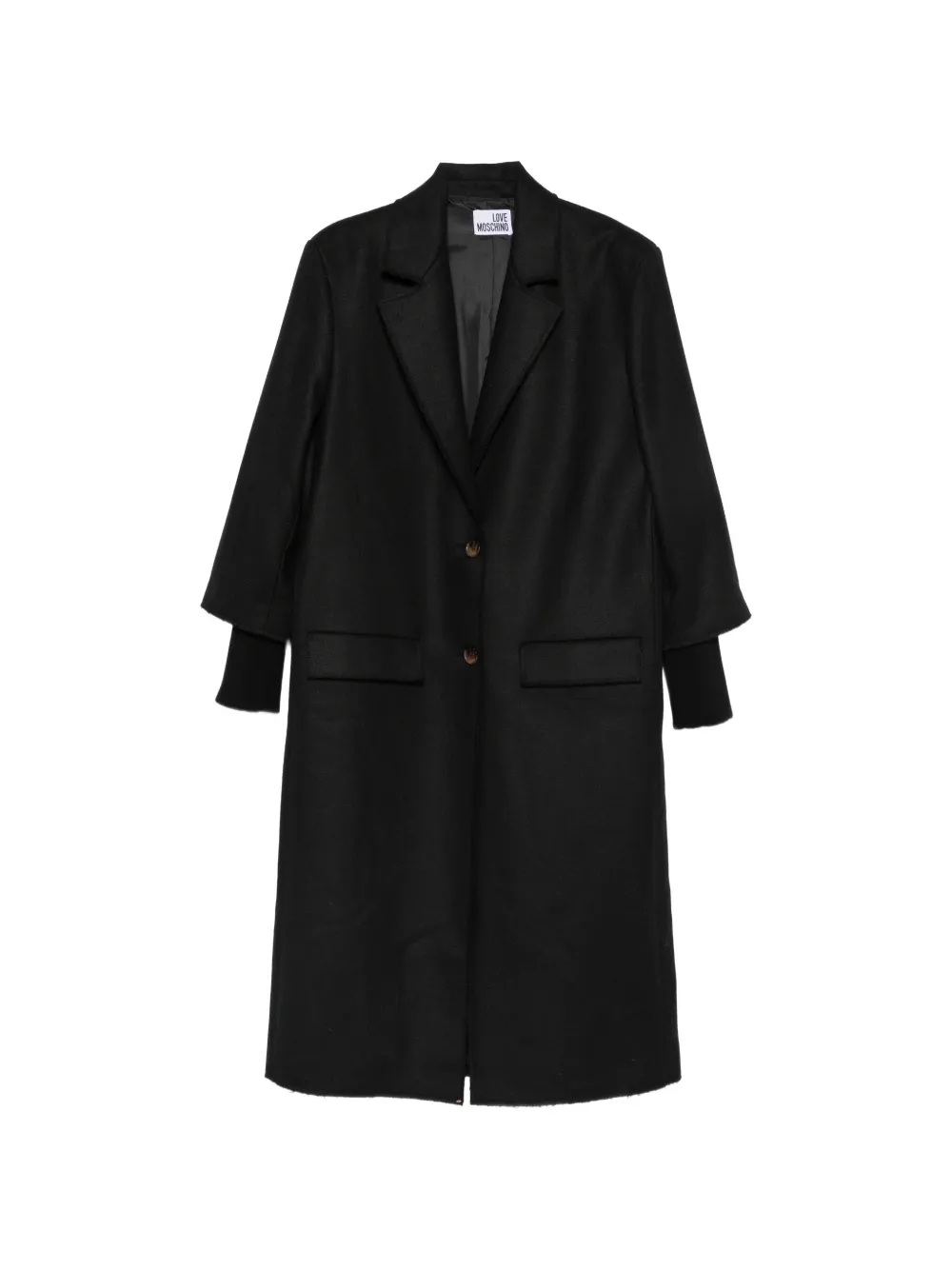 Love Moschino layered-cuff button-up coat - Nero