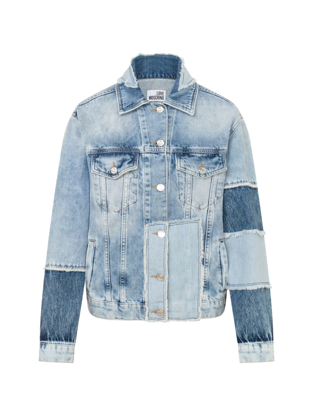 Love Moschino Jeansjacke im Patchwork-Look - Blau