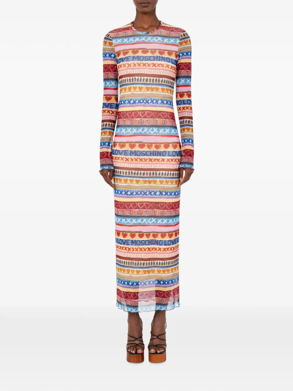 Love Moschino Jurk met print Rood