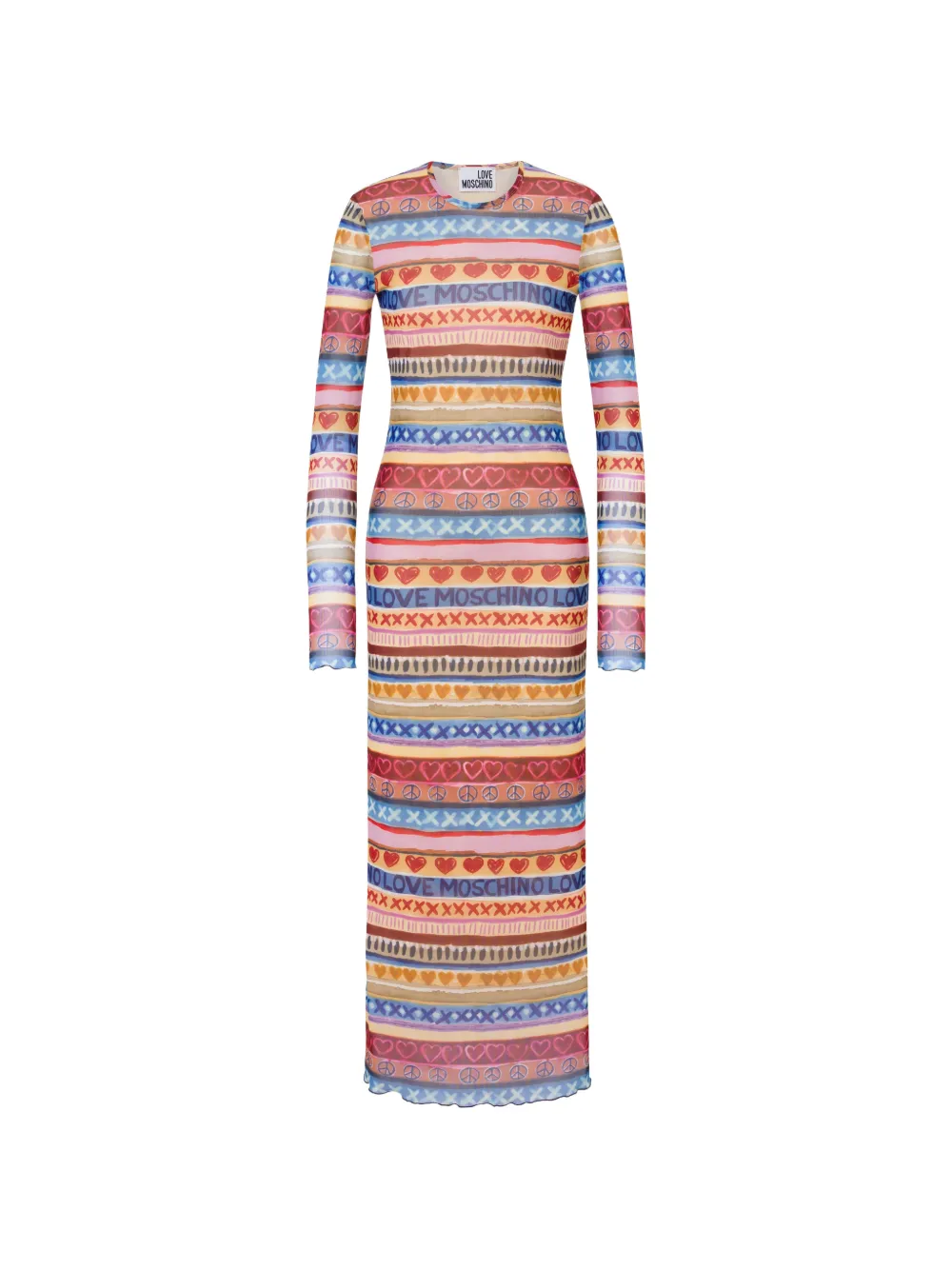 Love Moschino printed mesh dress - Rosso