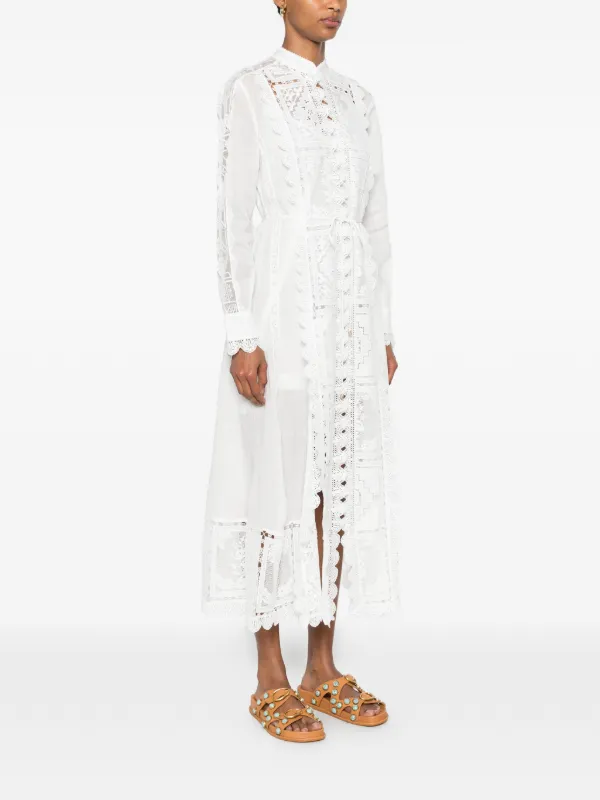 zimmermann white embroidered dress Zimmermann Aster Embroidered Midi Dress