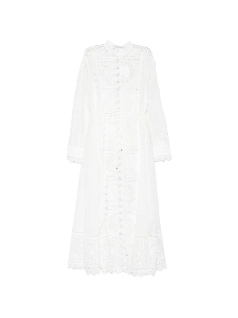 ZIMMERMANN midi Aster embroidered midi dress - Bianco