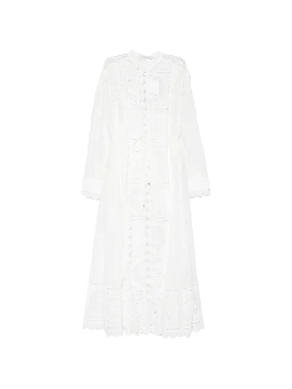 zimmermann white embroidered dress Zimmermann Aster Embroidered Midi Dress