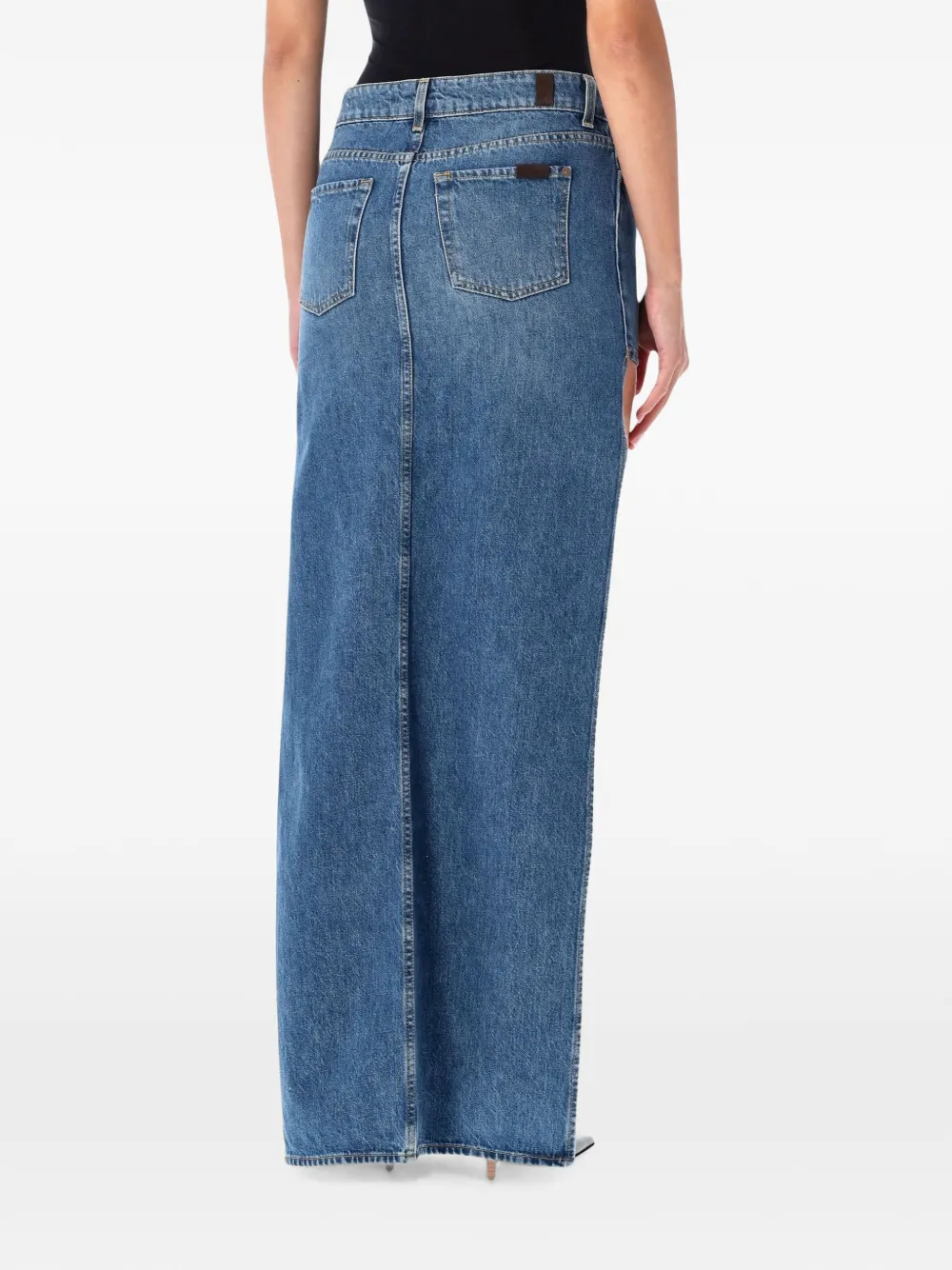 7 For All Mankind Denim rok met asymmetrische zoom Blauw