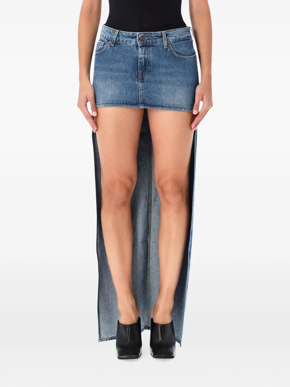 7 For All Mankind high-low denim skirt