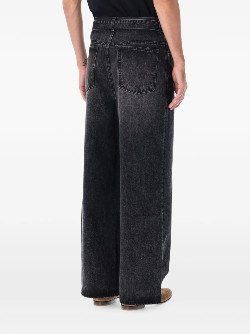 TONYWACK Jeans met wijde pijpen Zwart