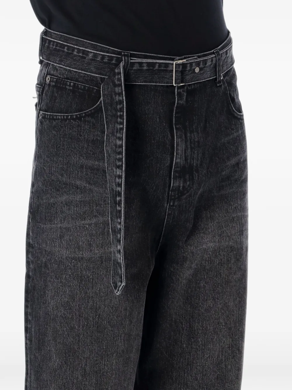 TONYWACK Jeans met wijde pijpen Zwart