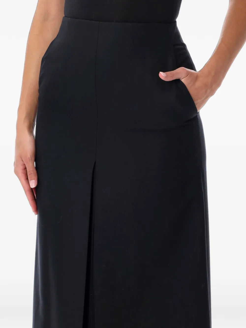 Auralee Front-slit Skirt in Black, view 3