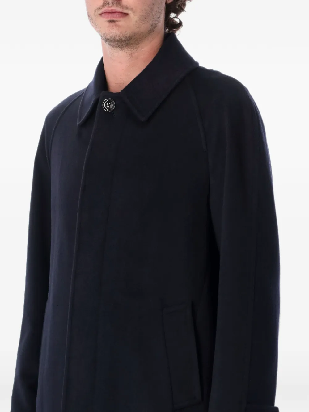 Lardini raglan-sleeve single-breasted coat Blauw