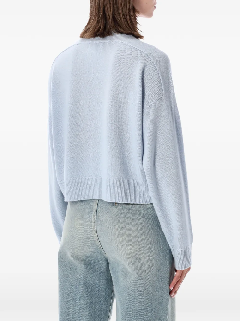 LouLou de Saison Anzor LDS trui met V-hals Blauw