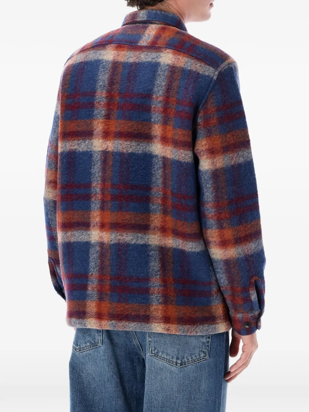 Portuguese Flannel Parker geruit shirtjack Blauw