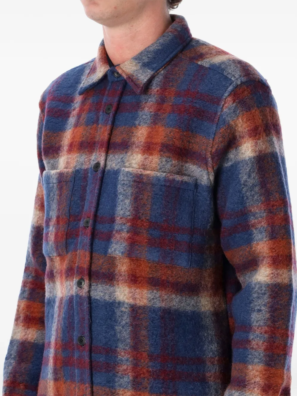 Portuguese Flannel Parker geruit shirtjack Blauw