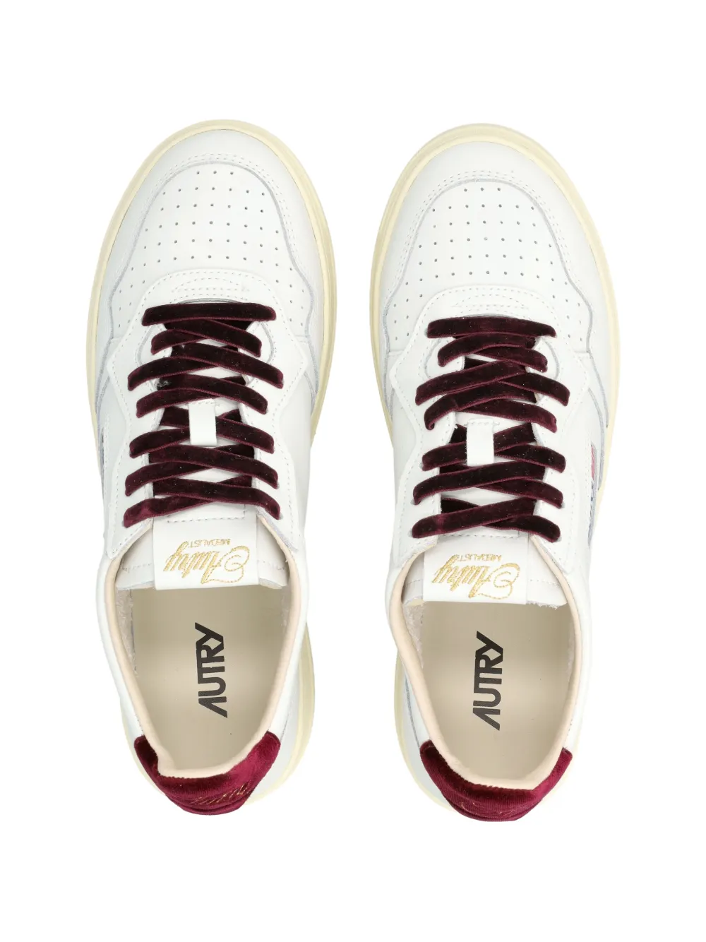Autry Medalist velvet-trim sneakers Wit