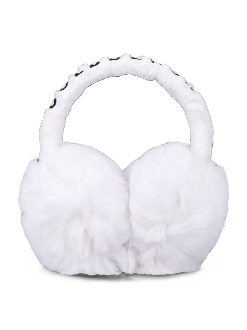 Goldbergh Fluffy faux-fur logo-embroidered earmuffs Wit