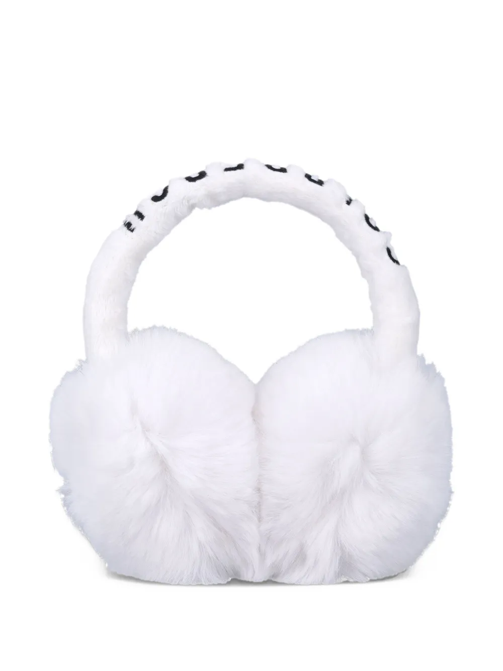 Goldbergh Fluffy faux-fur logo-embroidered earmuffs Wit