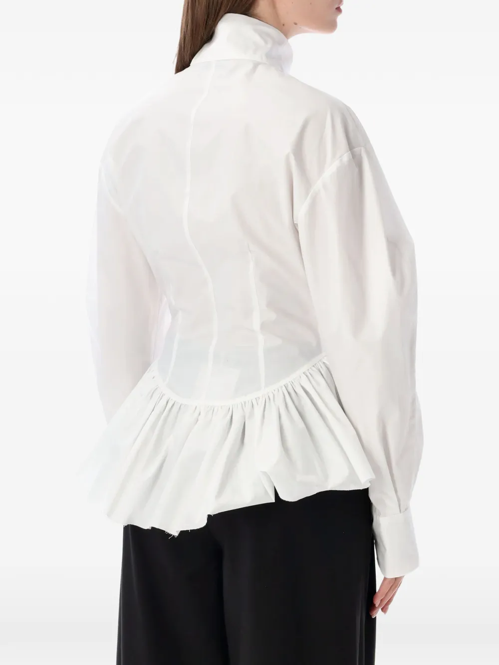 THELATEST Elaine ruffled peplum shirt Wit