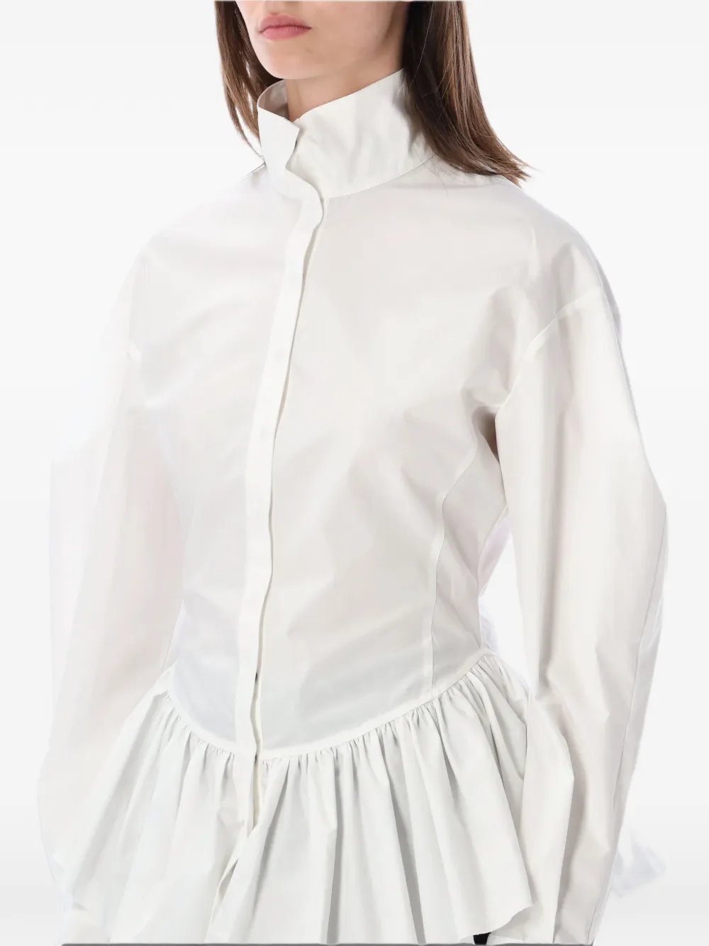 THELATEST Elaine ruffled peplum shirt Wit