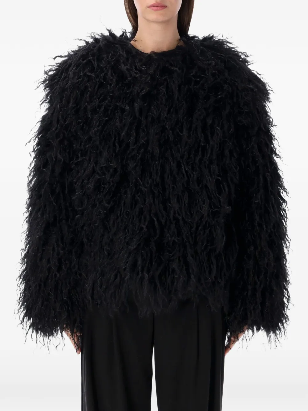 Goldbergh Yua shaggy-texture coat - Noir