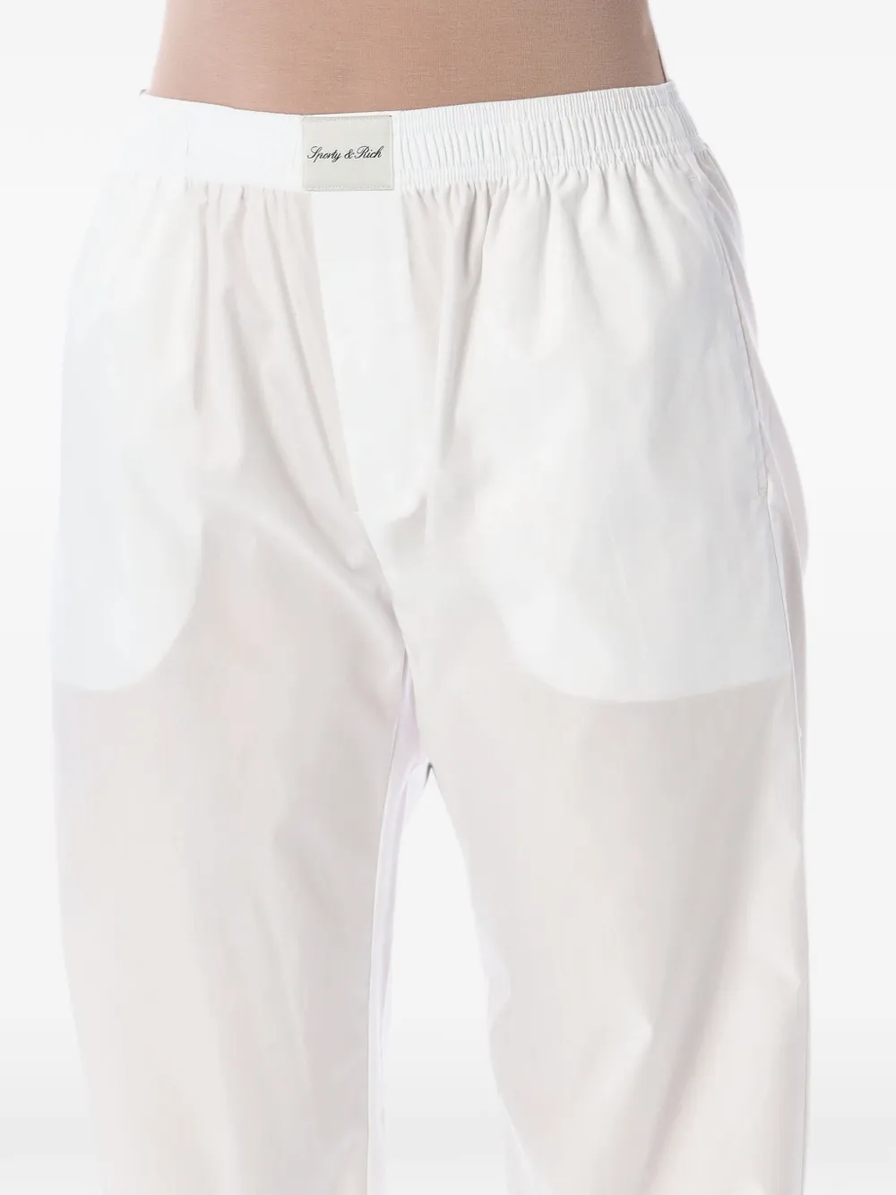 Sporty & Rich Straight broek met logopatch Wit