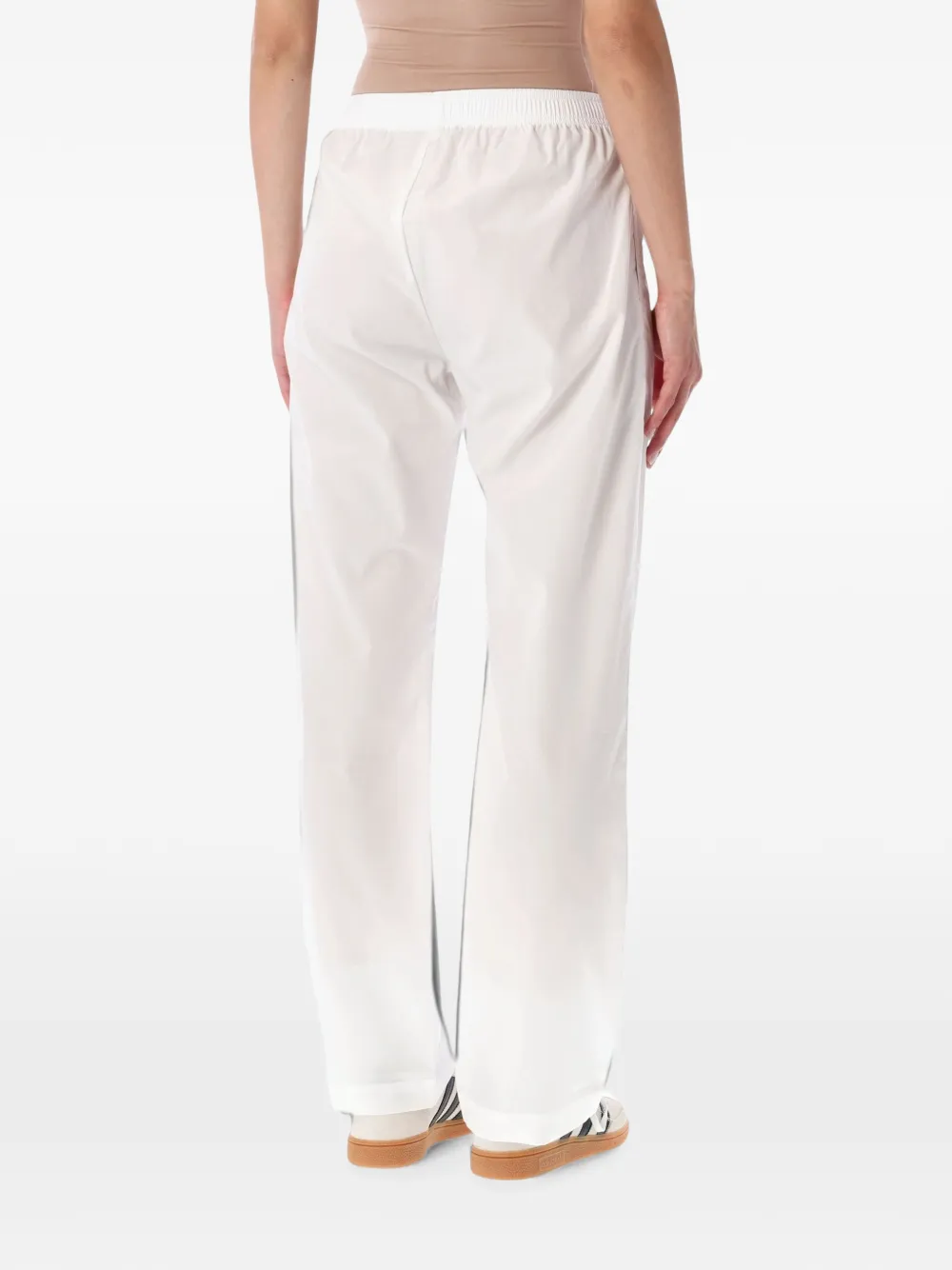 Sporty & Rich Straight broek met logopatch Wit