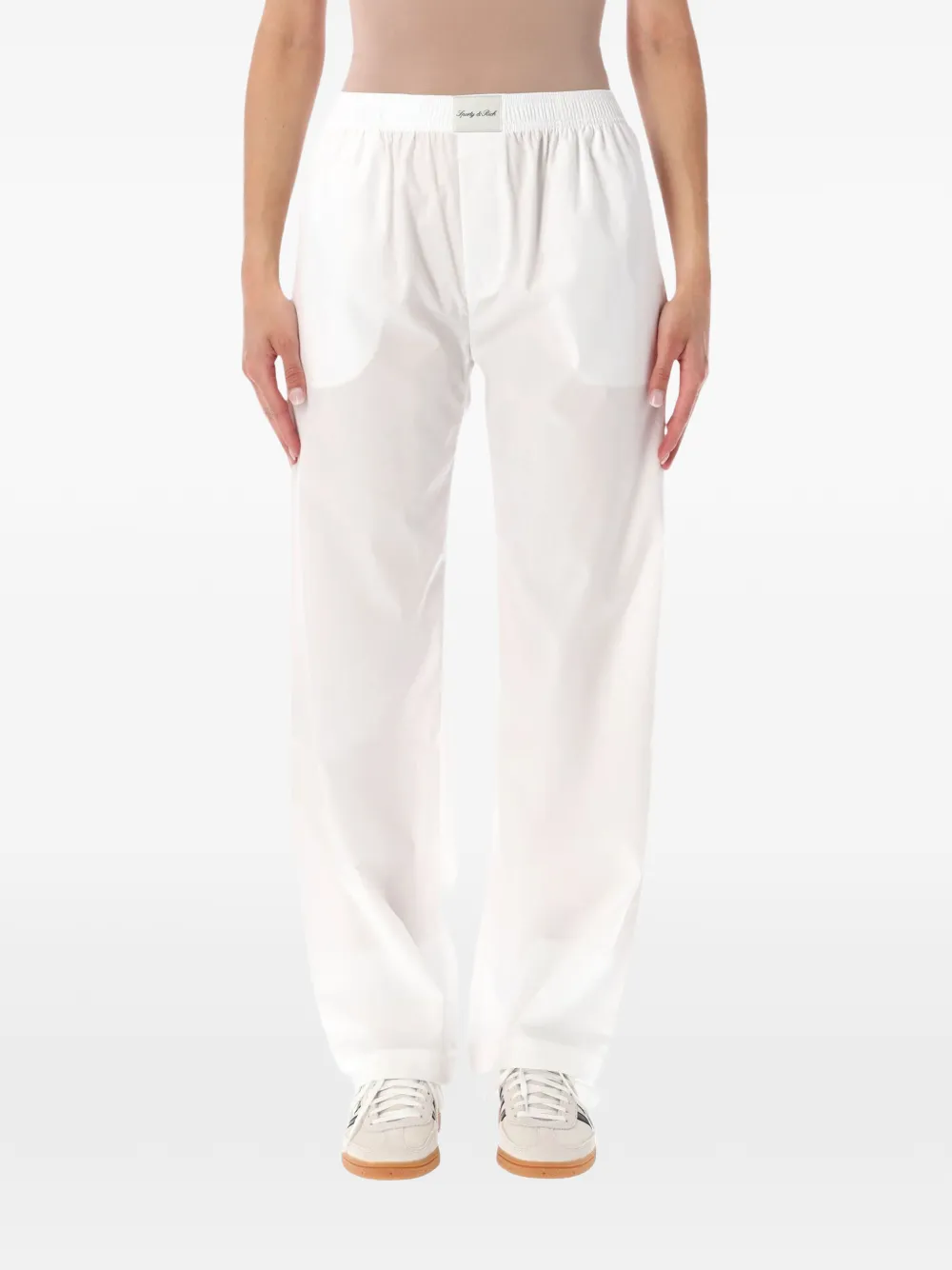 Sporty & Rich logo-patch straight-leg trousers - Bianco