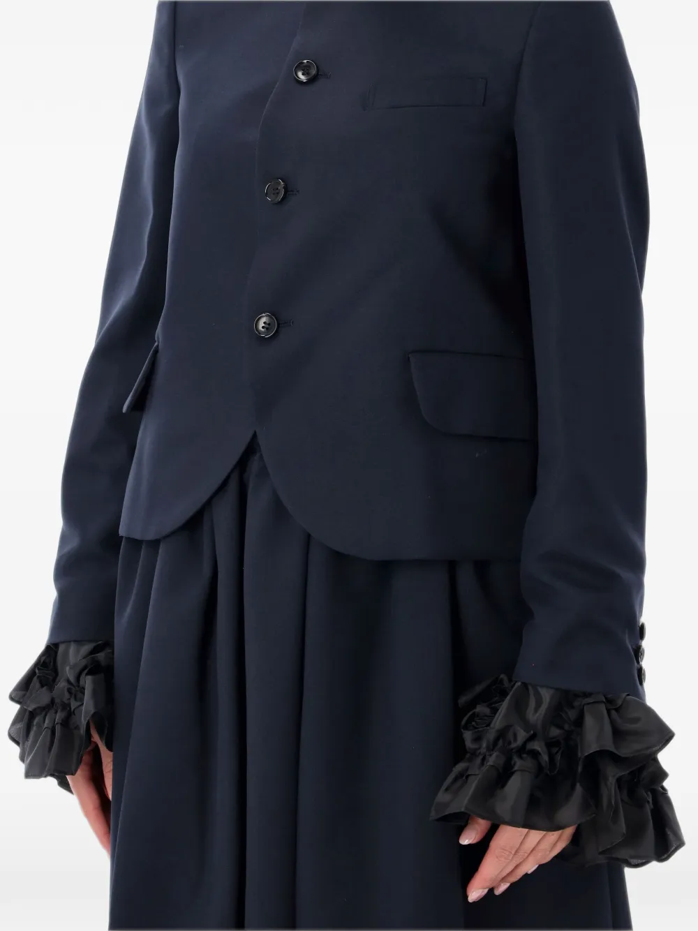Comme Des Garçons Girl Jack met Peter Pan kraag en ruches Blauw