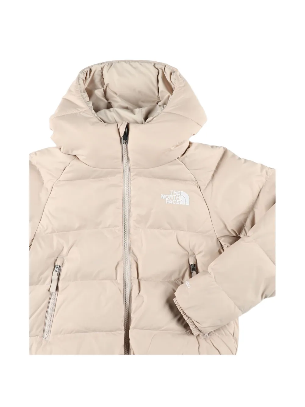 The North Face Kids quilted hooded jacket Beige