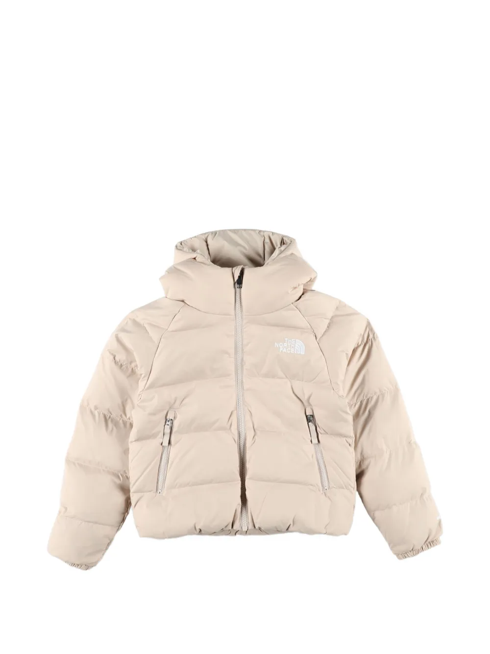 The North Face Kids quilted hooded jacket Beige