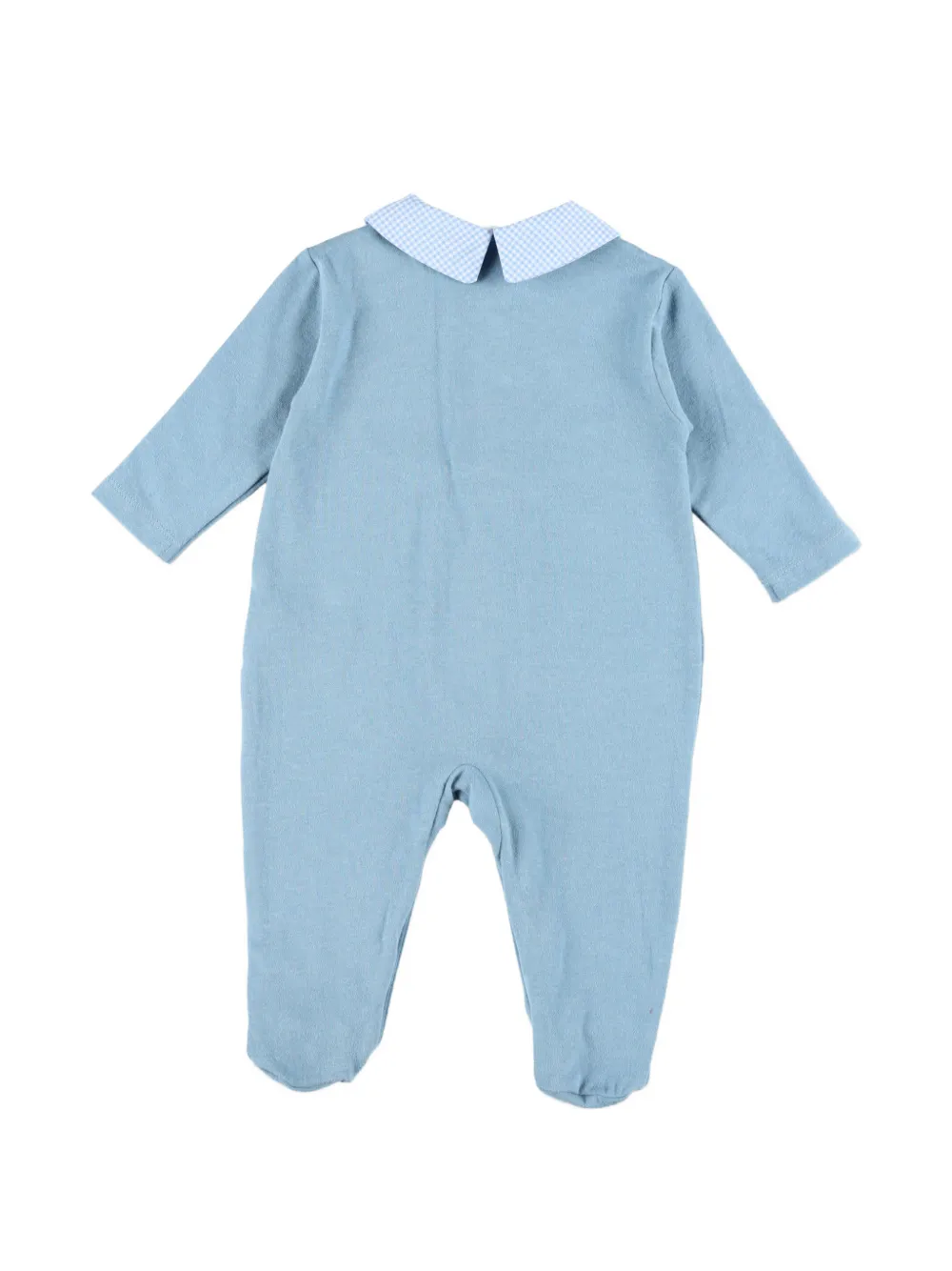 NANAN Pyjama met gingham-ruit en geborduurde walvis Blauw