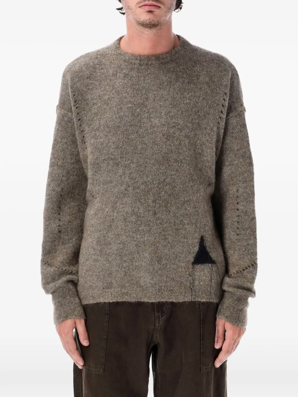 Roa Logo-patch Sweater In Gray