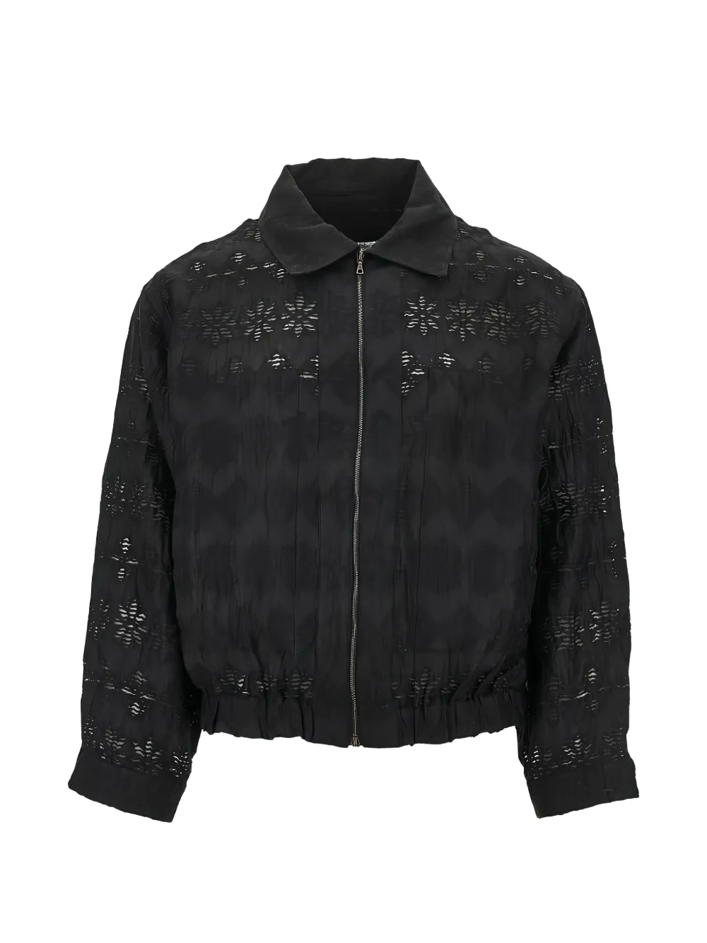 Cmmn Swdn Ares sheer lace-patterned jacket - Nero