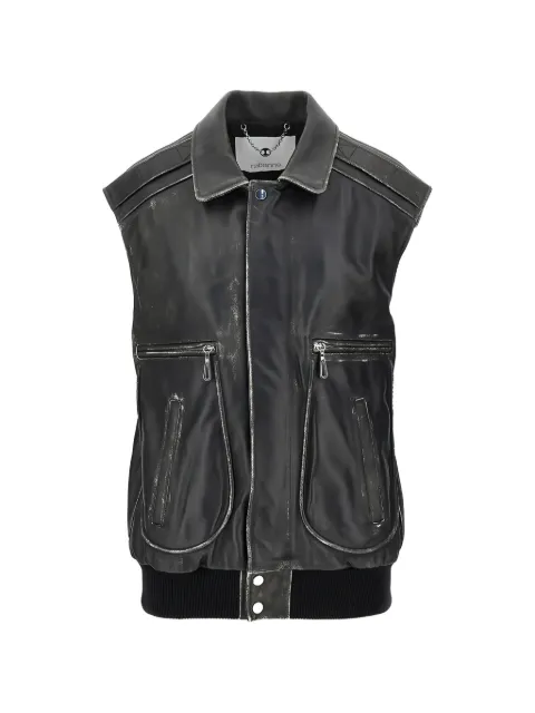 Rabanne faded leather gilet