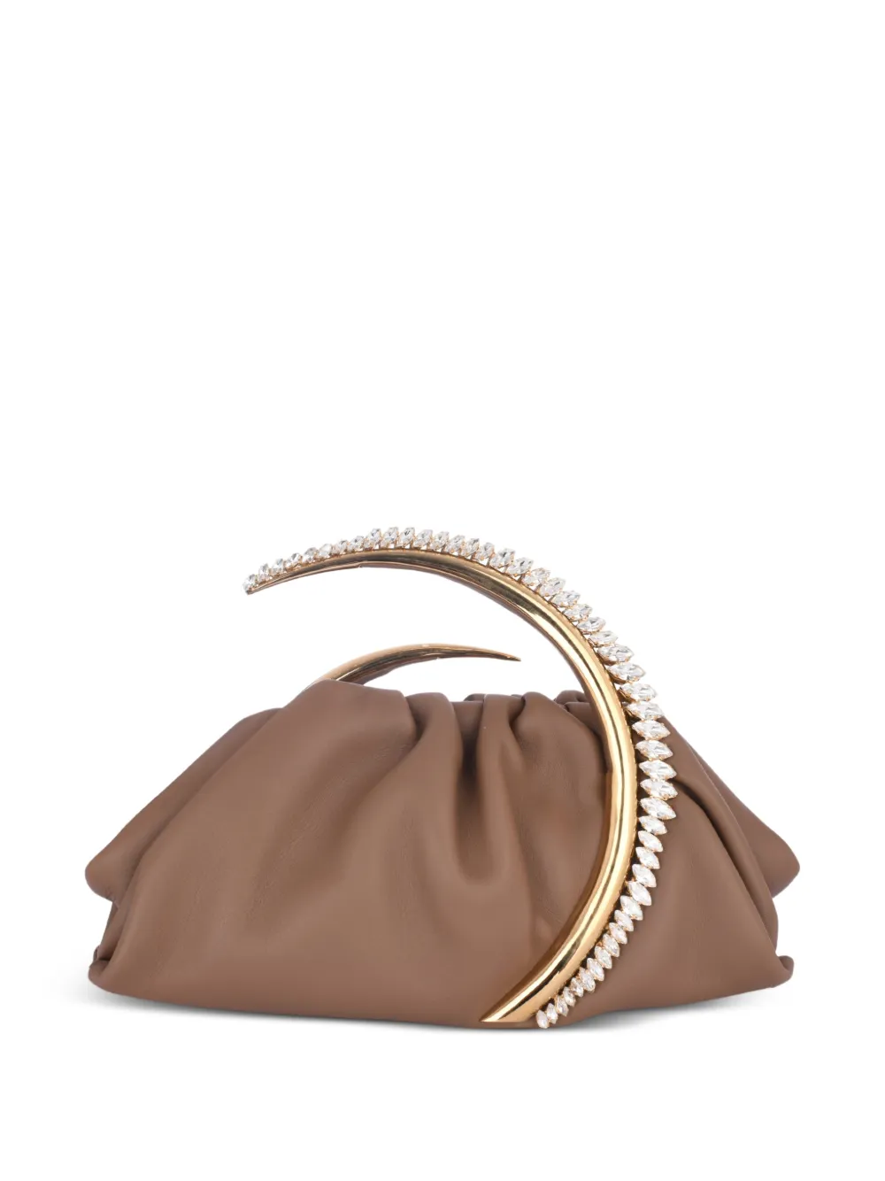 L'alingi Karma Pouch Crystal-embellished Clutch Bag In Brown
