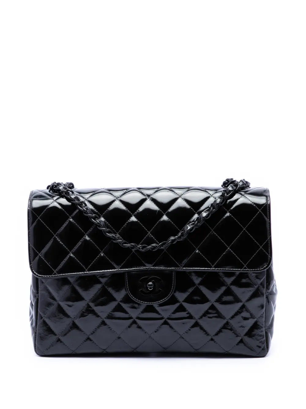 CHANEL Pre-Owned 1996-1997 Jumbo Classic Patent Single Flap shoulder bag - Nero