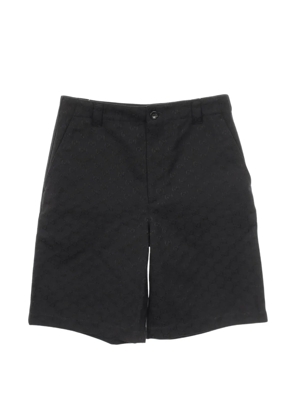 Gucci Pre-Owned logo pattern denim shorts - Black