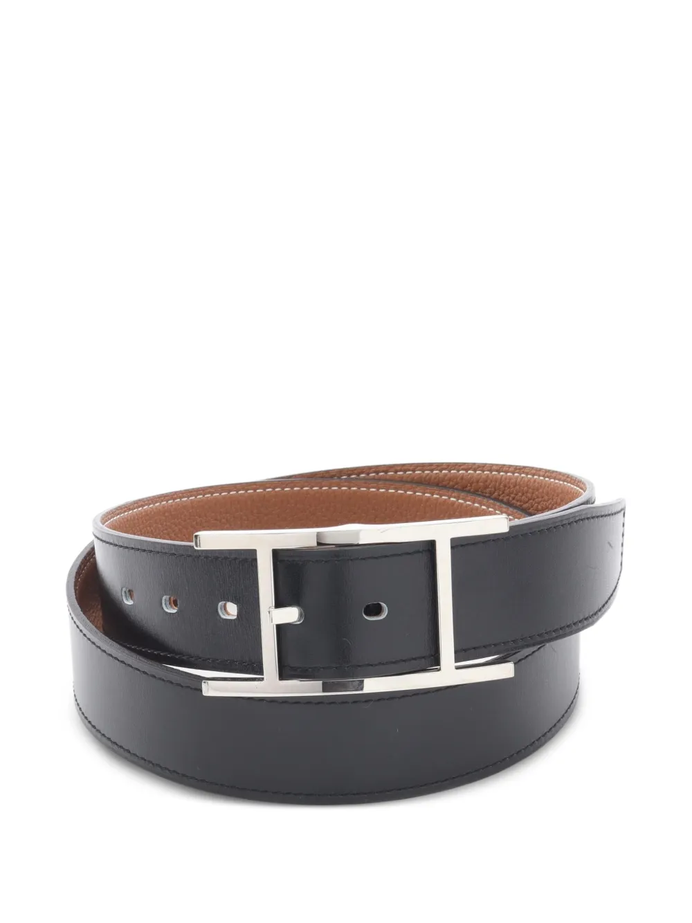 Hermès Pre-Owned Cintura reversibile Togo 2020 - Nero